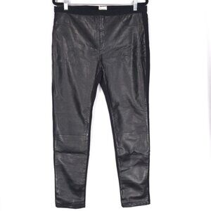 NEIMAN MARCUS EXCLUSIVE Women's GENUINE LEATHER Front Size LARGE Pull On Pants